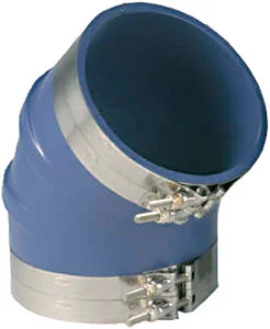 Trident hose - Elbow 6in 45d W/clamps Blue Si - 240V6000SS