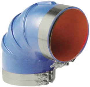 Trident hose - Elbow 6in 90d W/clamps Blue Si - 290V6000SS