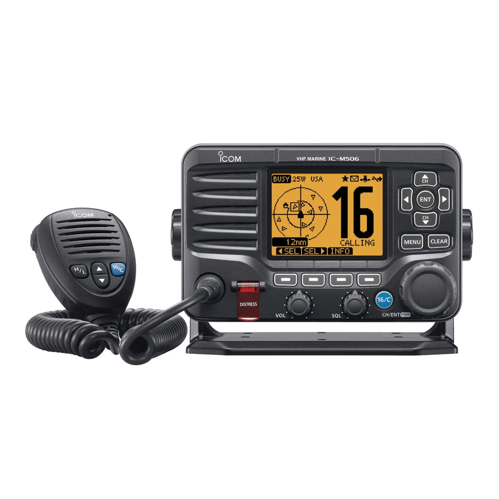 Icom M506 VHF Fixed Mount w/Front Mic & NMEA 0183/2000® - Black