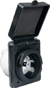 Parkpower by Marinco - 30a Standard Power Inlet Black - 301ELRV.BLK