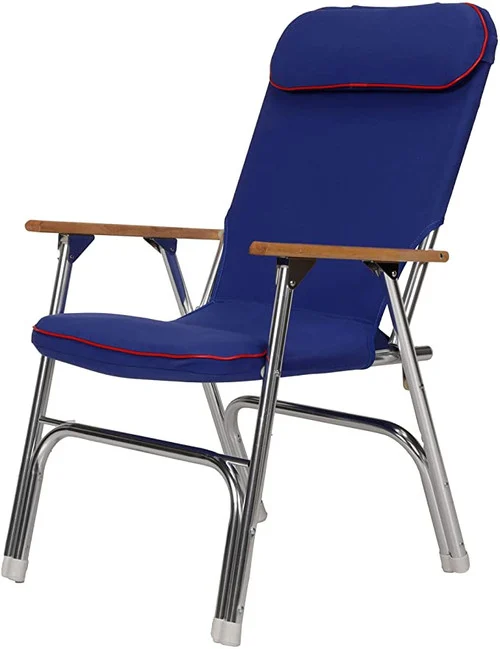 Seachoice Marine Boat Dock Padded Deck Chair With Red Piping 78511