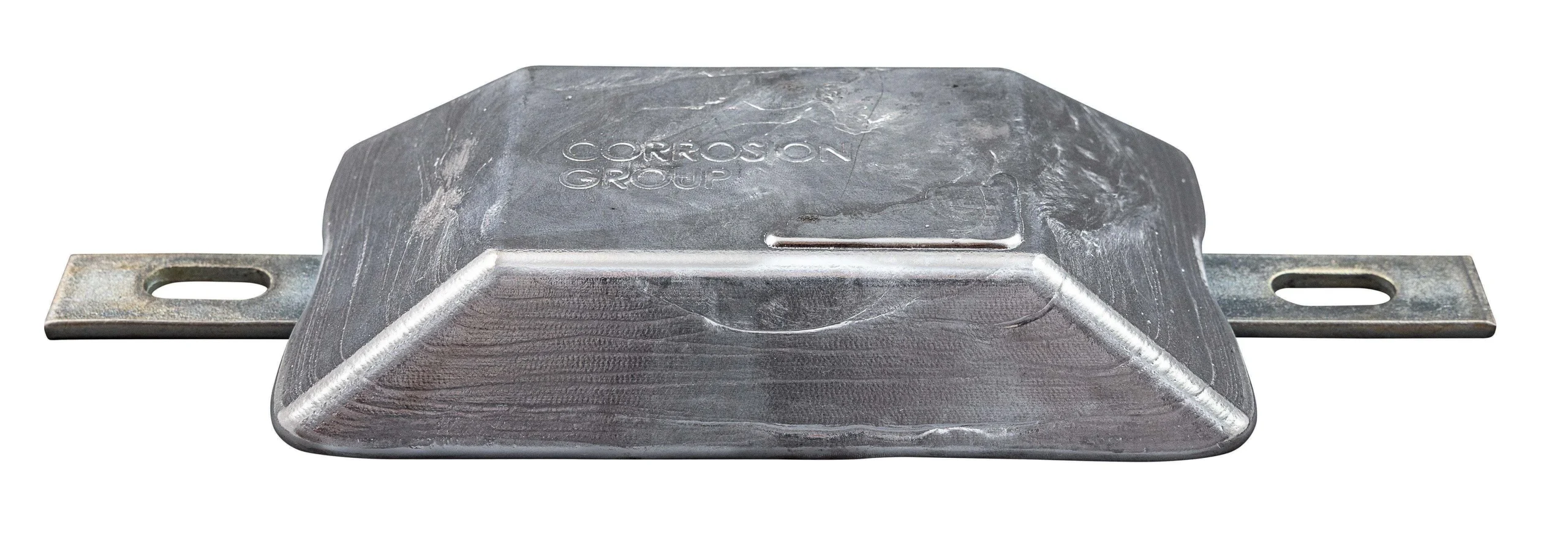 Zinc hull/rudder anode 4.4Lb Corrosion Group, 5.82*3.34*1.18inch (8.85inch), hole 0.33*0.74inch