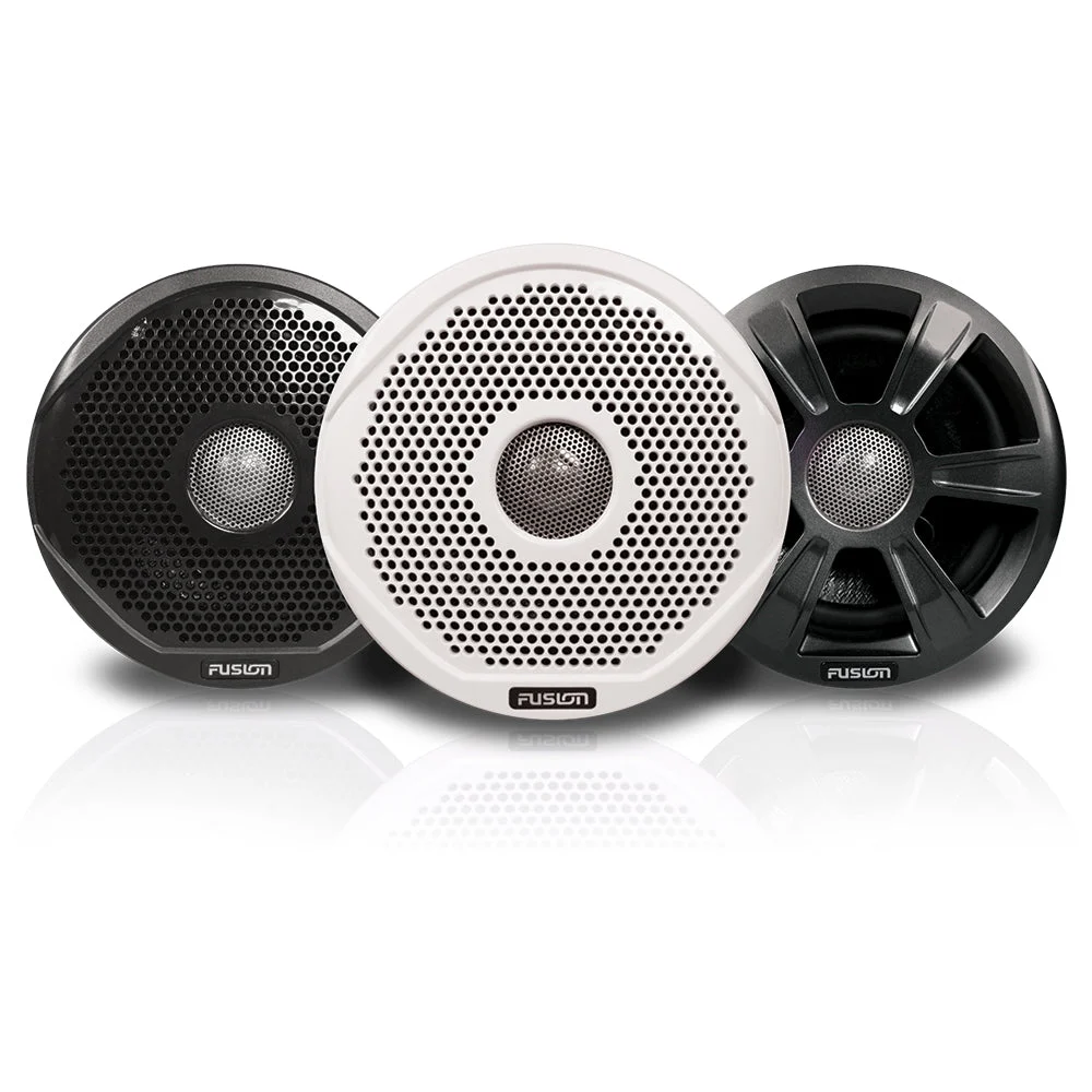 FUSION FR6022 6" Round 2-Way IPX65 Marine Speakers - 200W - (Pair) w/3 Speaker Grilles Provided