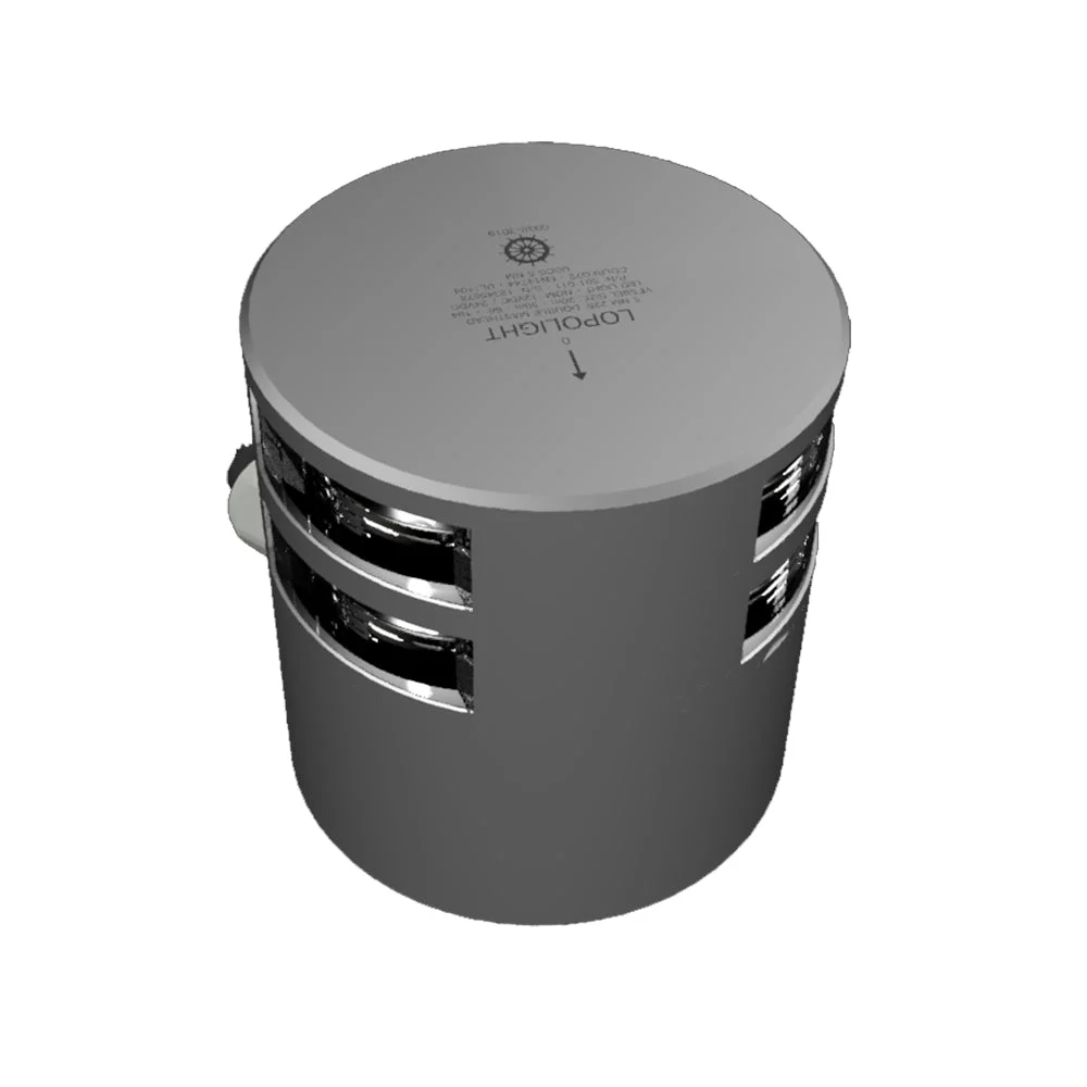 Lopolight Double Masthead Light - 3nm - Silver Housing - Horizontal Mount