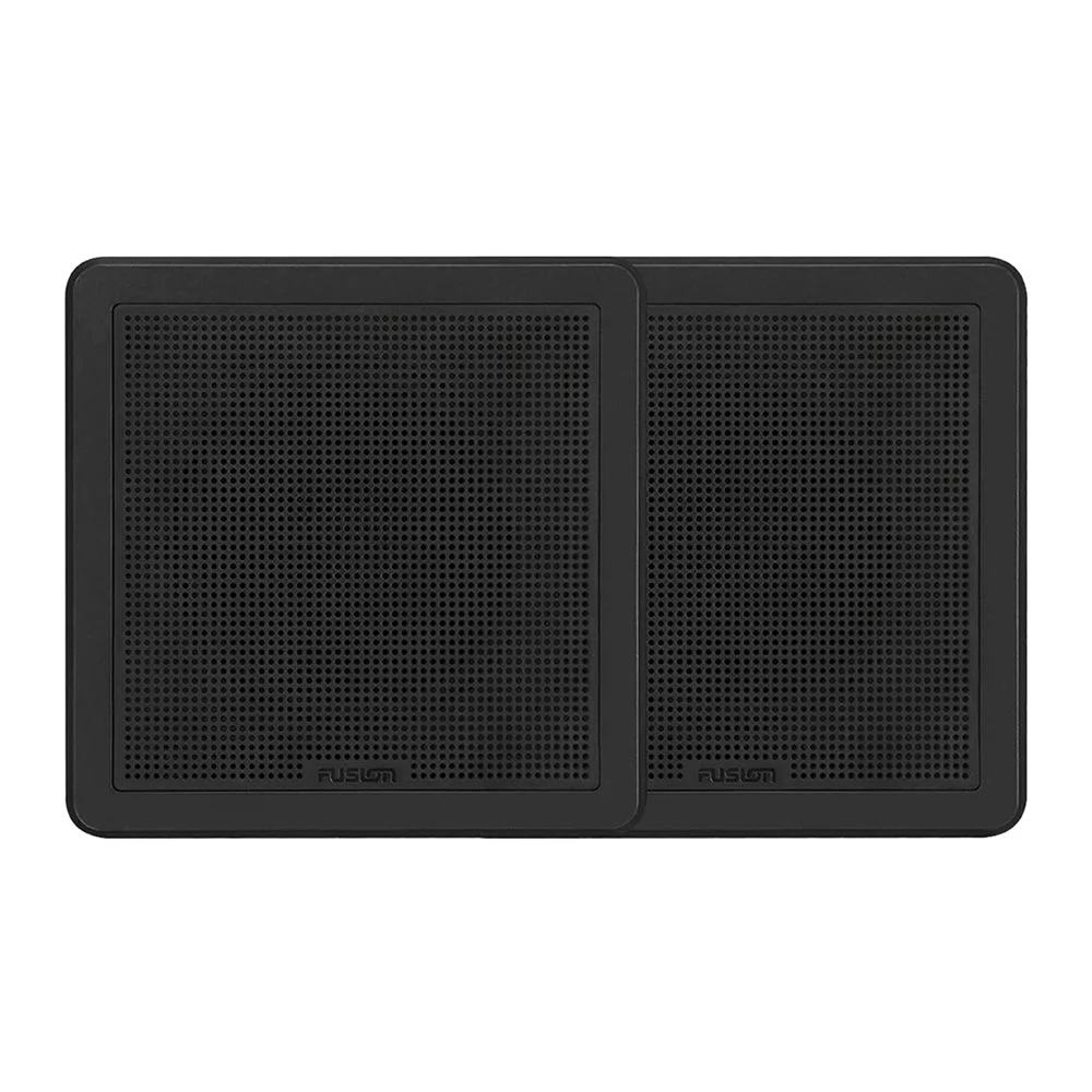FUSION FM-65SB FM Series 6.5" 120 Flush Mount Square Marine Speakers - Black Grill - 120W
