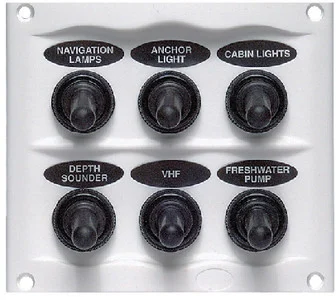 Marinco - Switch Panel 6 Gang White - 900-6WPW