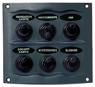 Marinco - Switch Panel 6 Gang Gray - 900-6WP