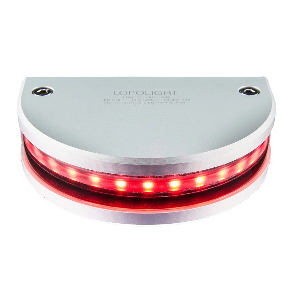 Lopolight Red 180° Navigation Light - 3nm Vertical Mount - 0.7M Cable