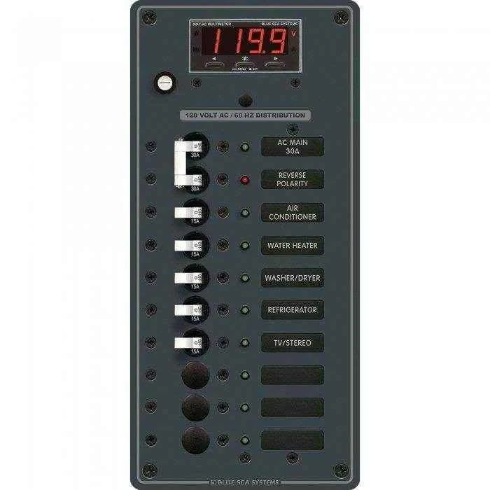 Blue Sea 8 Position A-Series Ac Main Circuit Breaker Panel 8406