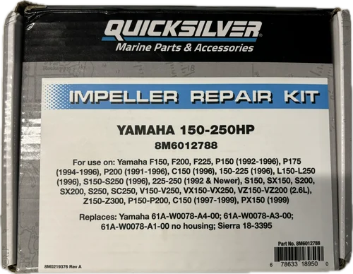 Quicksilver Yamaha 150 - 250 HP Outboard Impeller Repair Kit 8M6012788