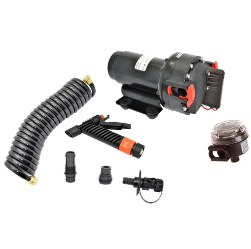 Johnson Pump 5.2 gpm Aqua Jet Wash Down Kit 70 psi with HOse 12V 64534
