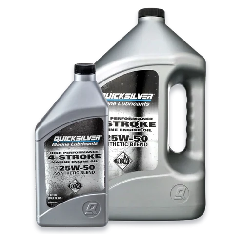 OEM Quicksilver 4-Stroke 25W-50 High Performance Synthetic Marine Engine Oil 8M0053662 8M0053664