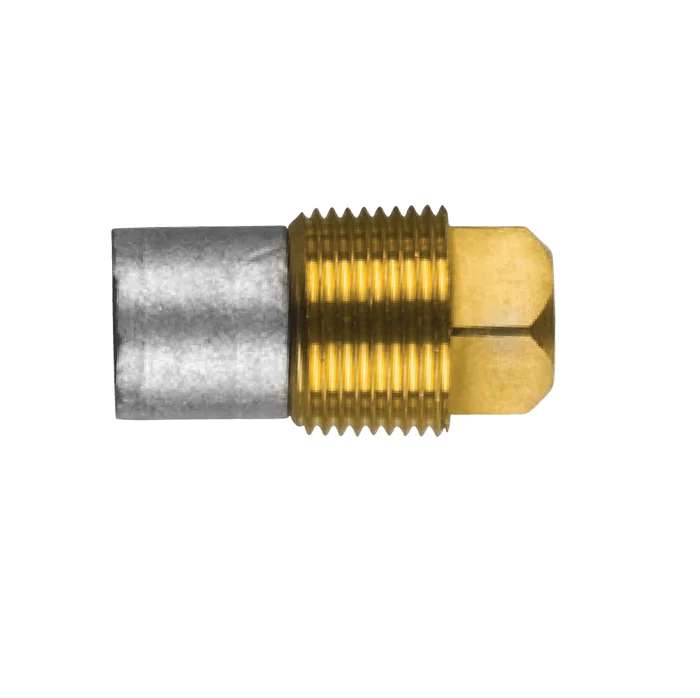 Zinc anode Caterpillar, engine, pencil anode complete kit with brass plug right. 3/8" GAS (bspp)