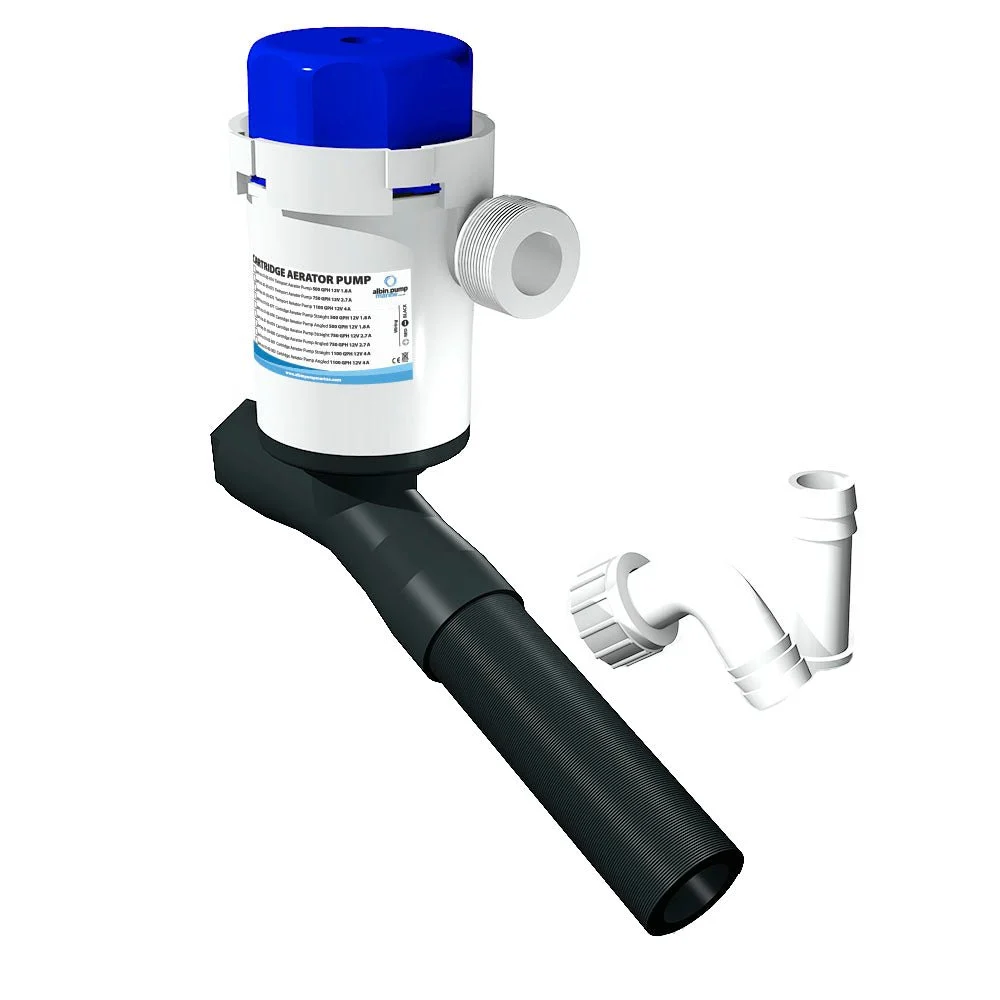 Albin Group Cartridge Aerator Pump - 750 GPH - 12V - Angled – Marine Electrical Replacement Part