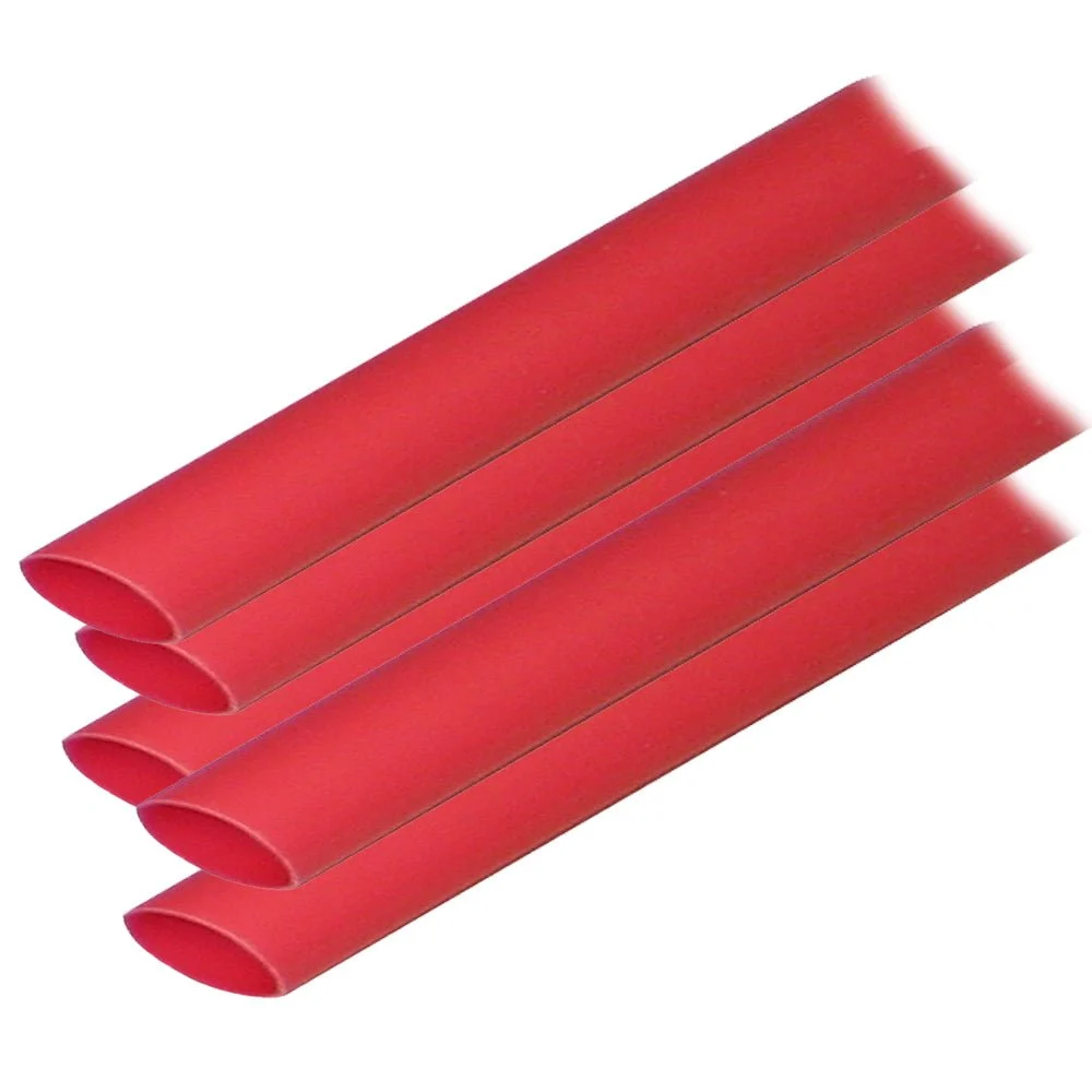 Ancor Adhesive Lined Heat Shrink Tubing (ALT) - 1/2" x 12" - 5-Pack - Red – Marine Boat Replacement Part