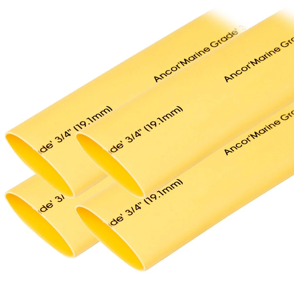 Ancor Heat Shrink Tubing 3/4" x 6" - Yellow - 4 Pieces – Marine Boat Replacement Part