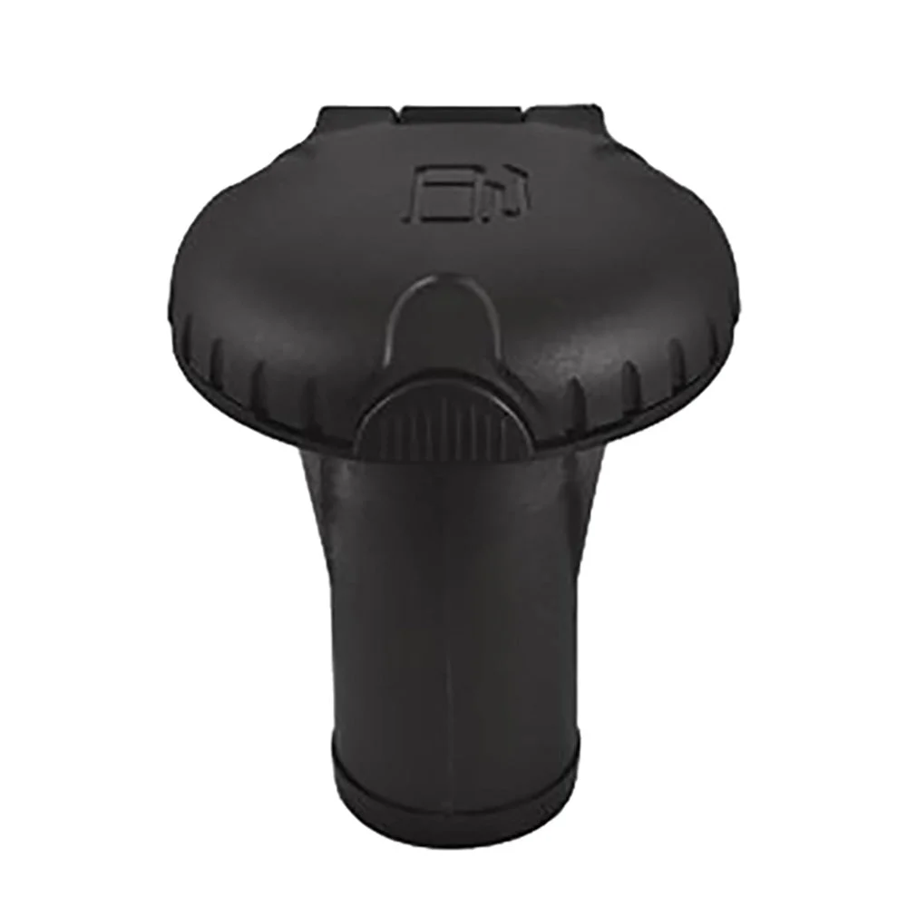 Attwood Marine Deck Fills f/Pressure Relief Systems - Straight Body - Scalloped Black Plastic Cap