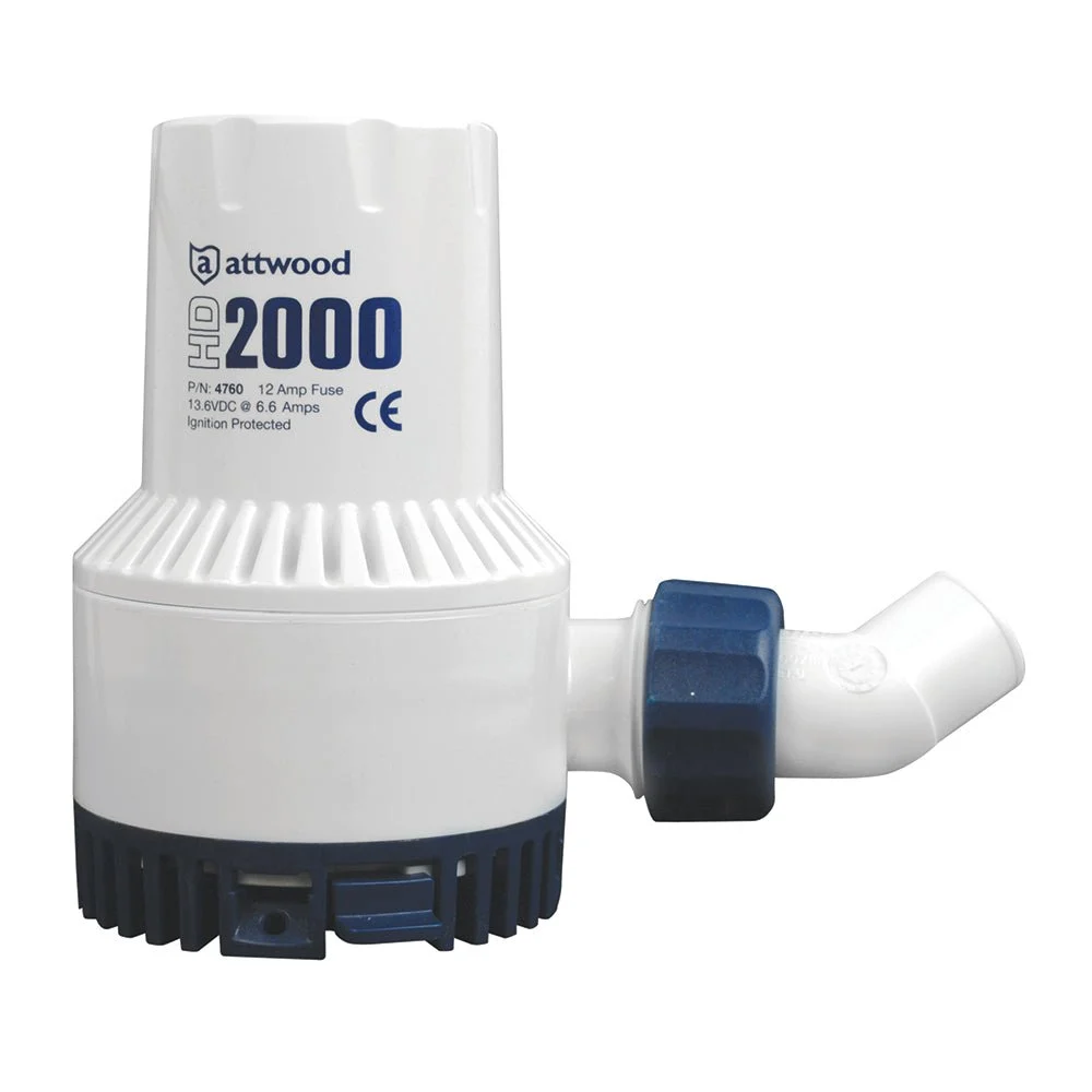 Attwood Marine Heavy-Duty Bilge Pump 2000 Series - 12V - 2000 GPH