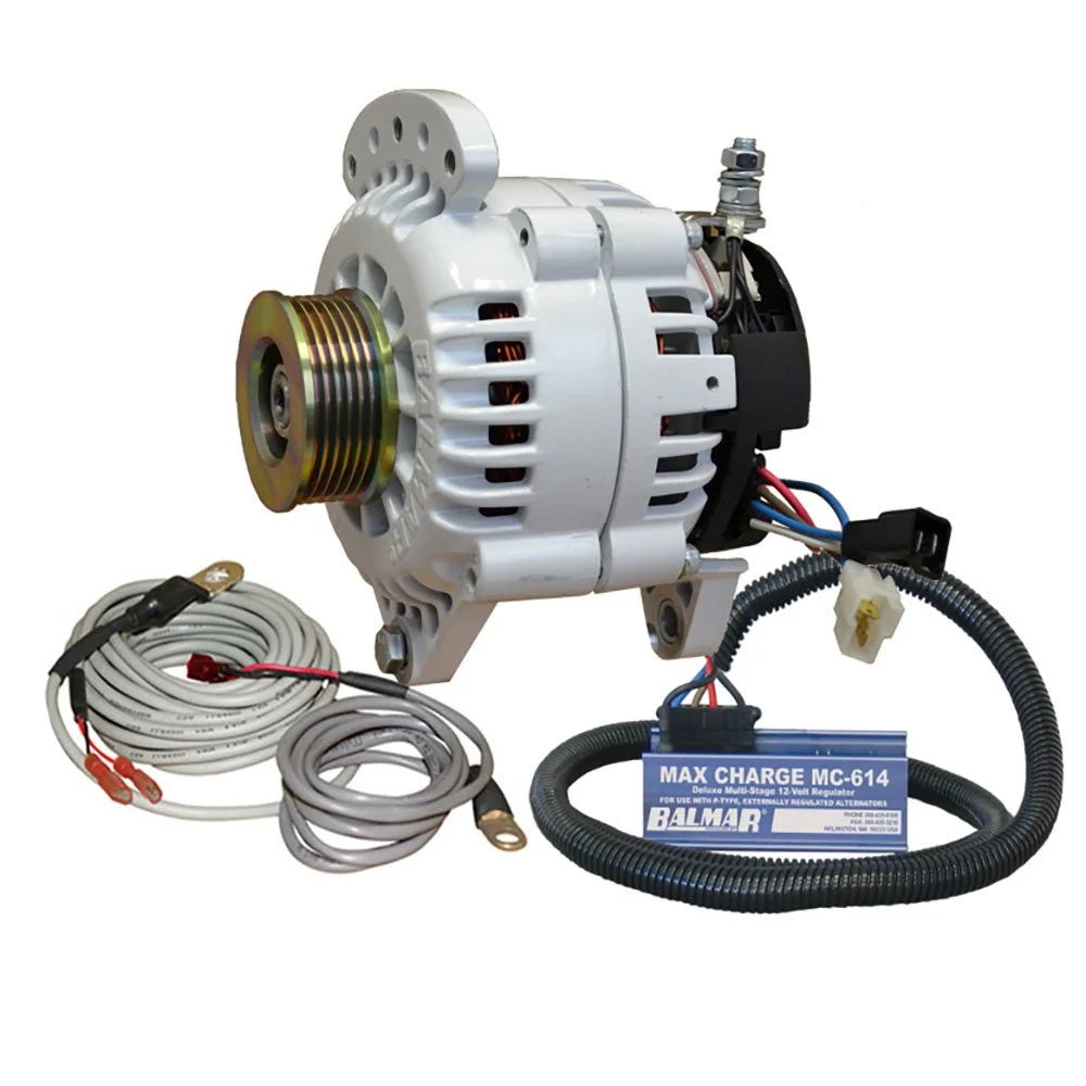 Balmar Alternator 100 AMP Kit 12V 3.15" Dual Foot Saddle K6 Pulley Regulator & Temp Sensor – Marine Boat Replacement Part