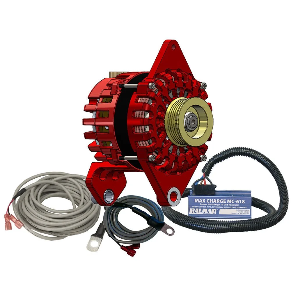 Balmar Alternator 170 AMP Kit 12V 4" Dual Foot Saddle K6 Pulley Regulator & Temp Sensor – Marine Boat Replacement Part