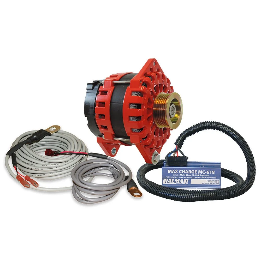 Balmar Alternator 250 AMP Kit 12V 3.15" Dual Foot Saddle K6 Pulley Regulator & Temp Sensor – Marine Boat Replacement Part