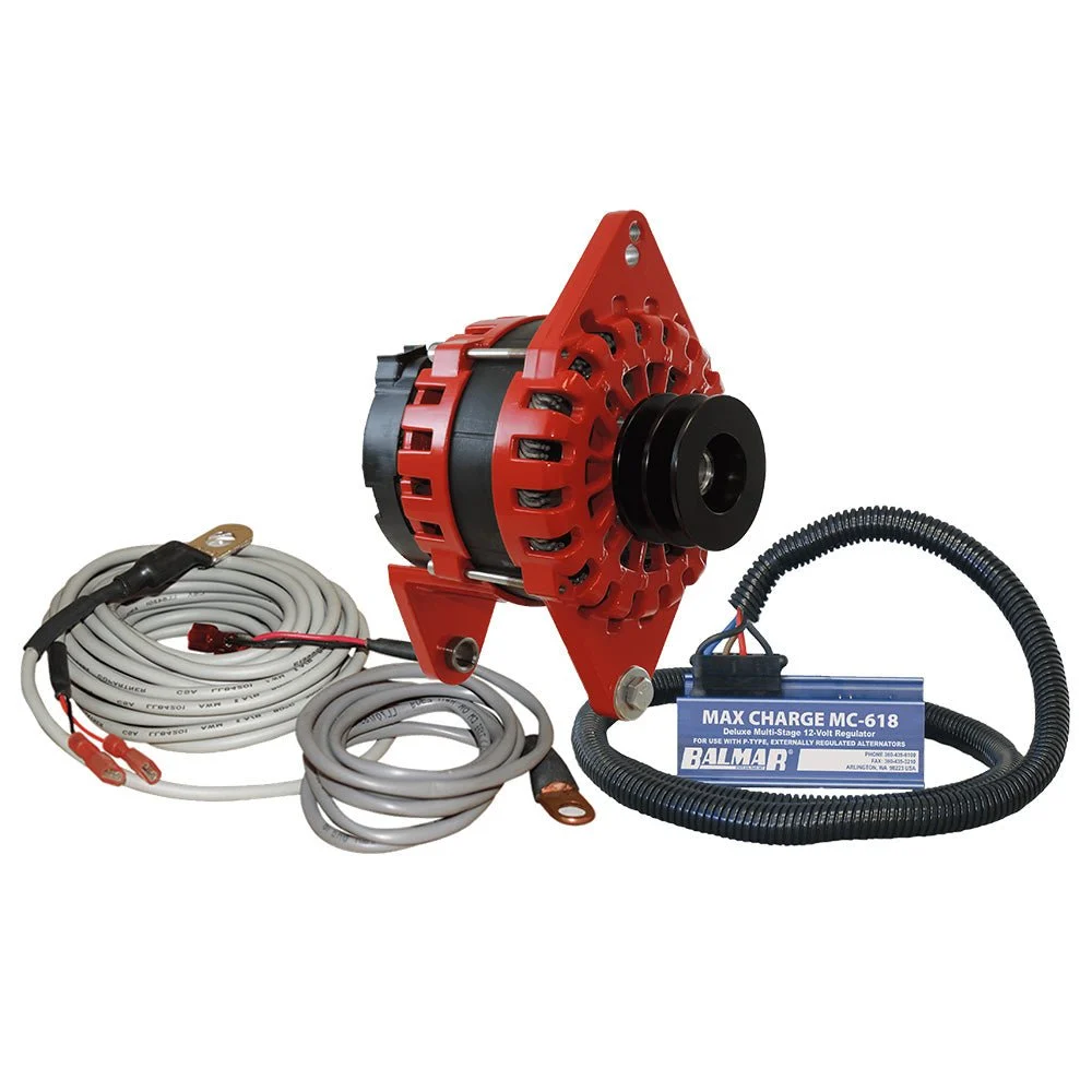 Balmar Alternator 250 AMP Kit 12V 4" Dual Foot Saddle Dual Vee Pulley Regulator & Temp Sensor – Marine Boat Replacement Part