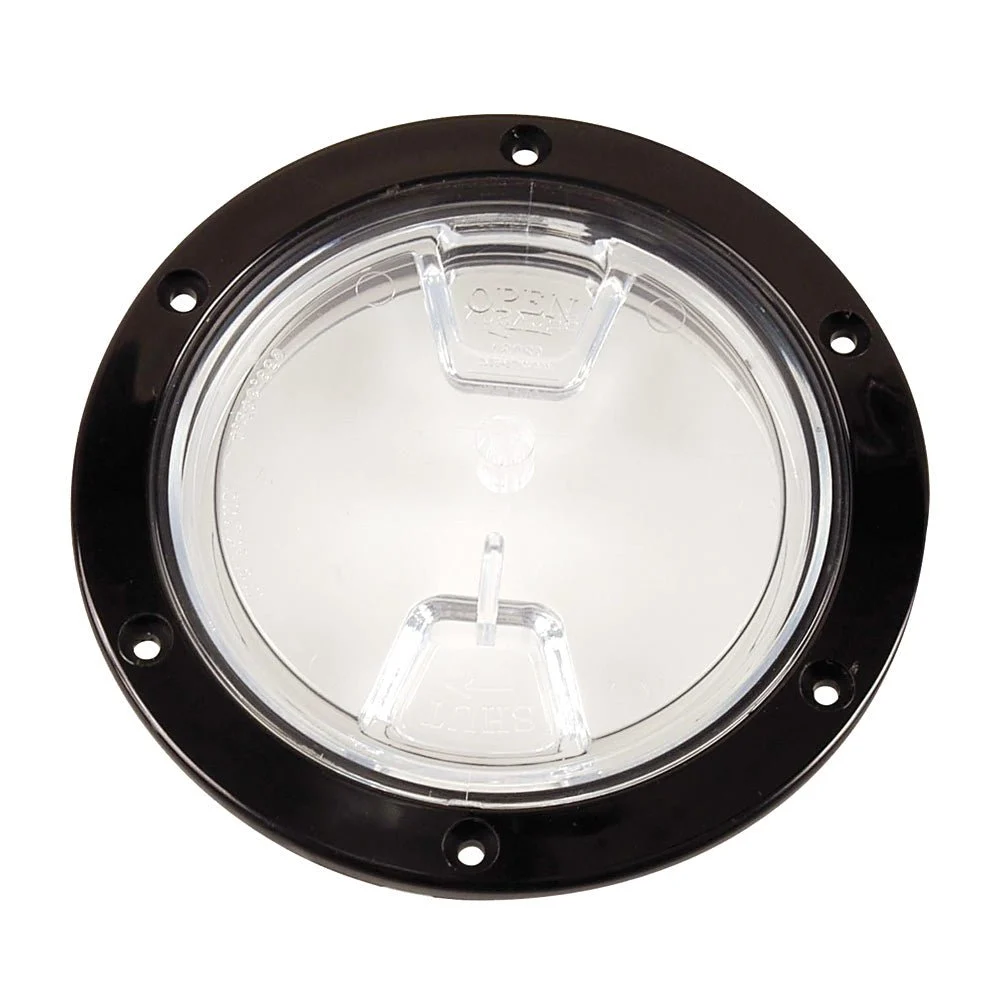 Beckson Marine Beckson 4" Clear Center Screw Out Deck Plate - Black
