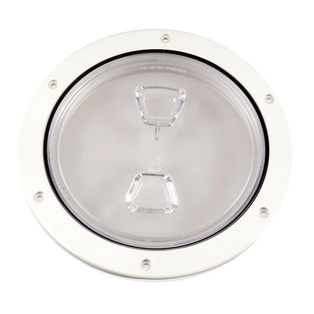 Beckson Marine Beckson 6" Clear Center Screw Out Deck Plate - White