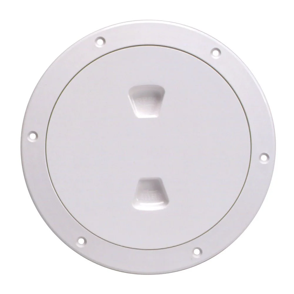 Beckson Marine Beckson 6" Smooth Center Screw-Out Deck Plate - White