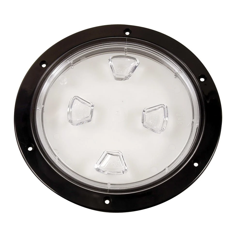 Beckson Marine Beckson 8" Clear Center Screw-Out Deck Plate - Black