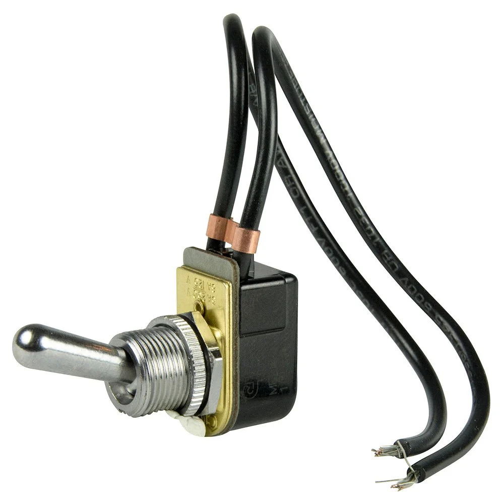 BEP Marine BEP SPST Chrome Plated Toggle Switch Wire Leads - ON/OFF