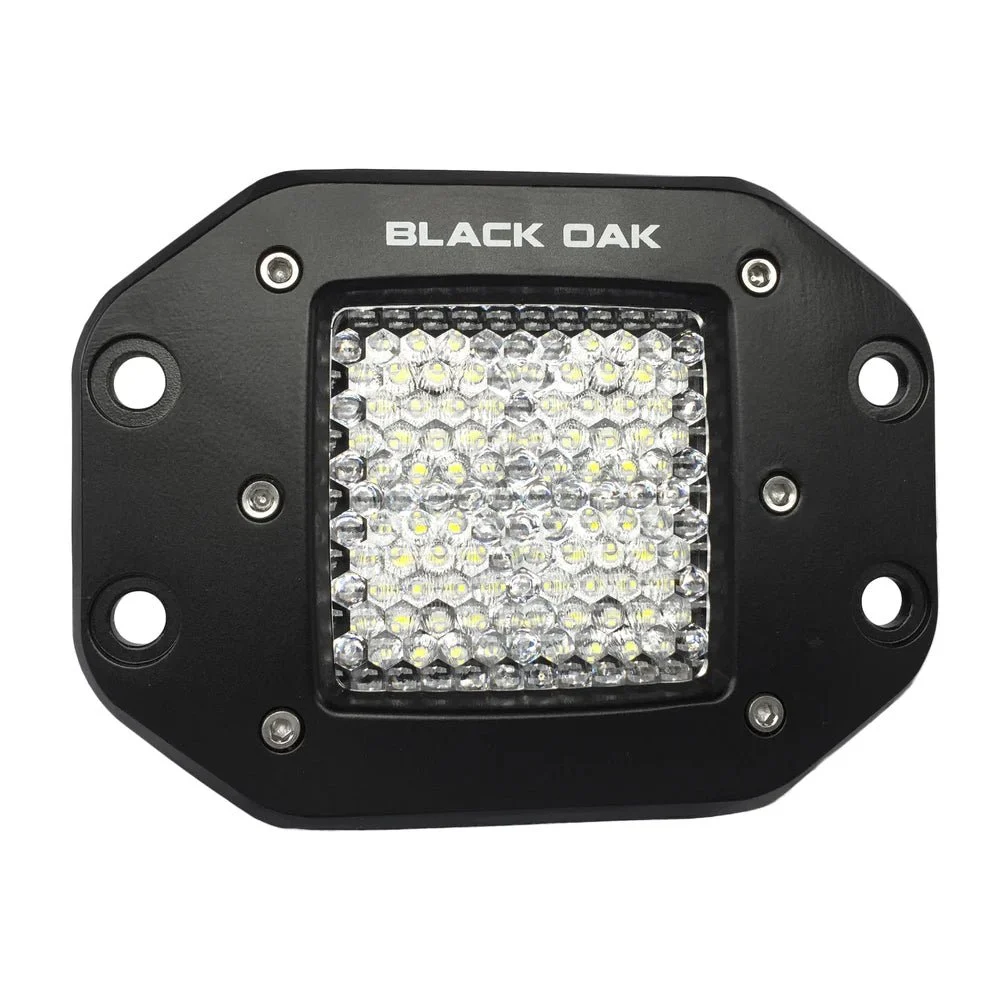 Black Oak LED Black Oak 2" Flush Mount LED Pod Light - Flood Optics - Black Housing - Pro Series 3.0 – Marine Boat Replacement Part