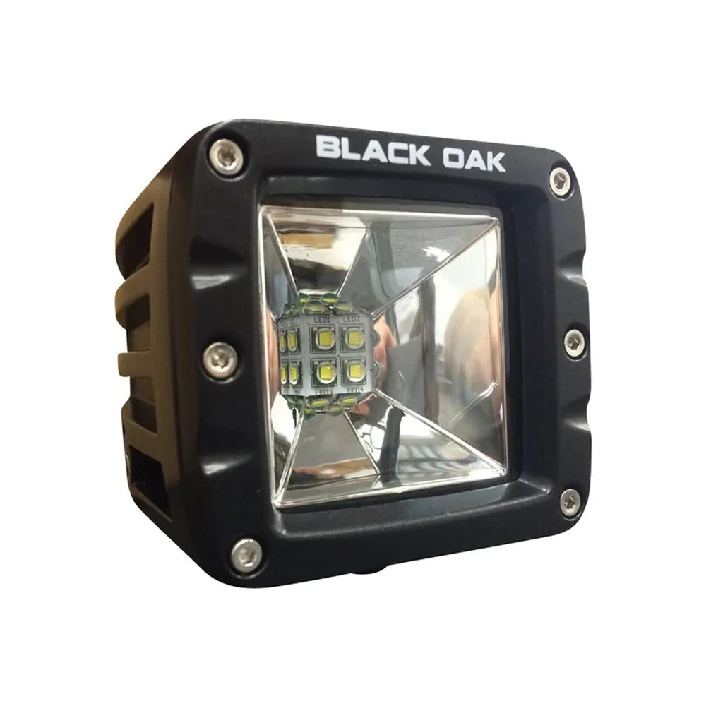 Black Oak LED Black Oak 2" LED Light Pod - Scene Optics - Black Housing - Pro Series 3.0 – Marine Boat Replacement Part