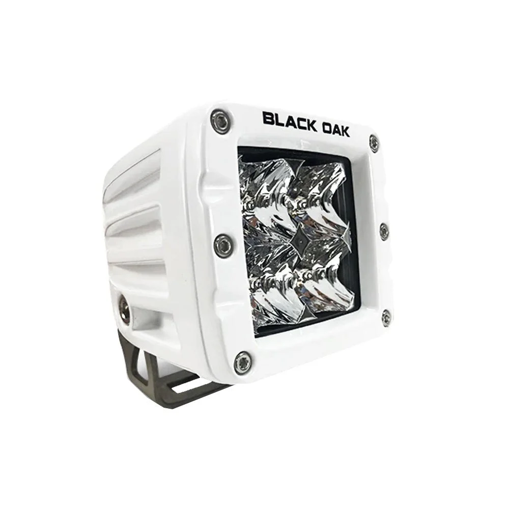 Black Oak LED Black Oak 2" Marine LED Pod Light - Flood Optics - White Housing - Pro Series 3.0