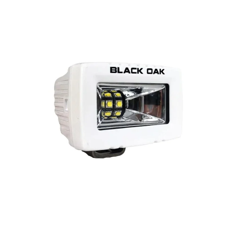 Black Oak LED Black Oak 2" Marine Spreader Light - Scene Optics - White Housing - Pro Series 3.0