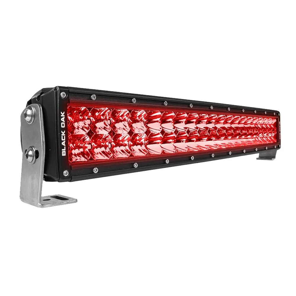 Black Oak LED Black Oak 20" Curved Double Row Red LED Predator Hunting Light Bar - Combo Optics - Black Housi – Marine Boat Replacement Part