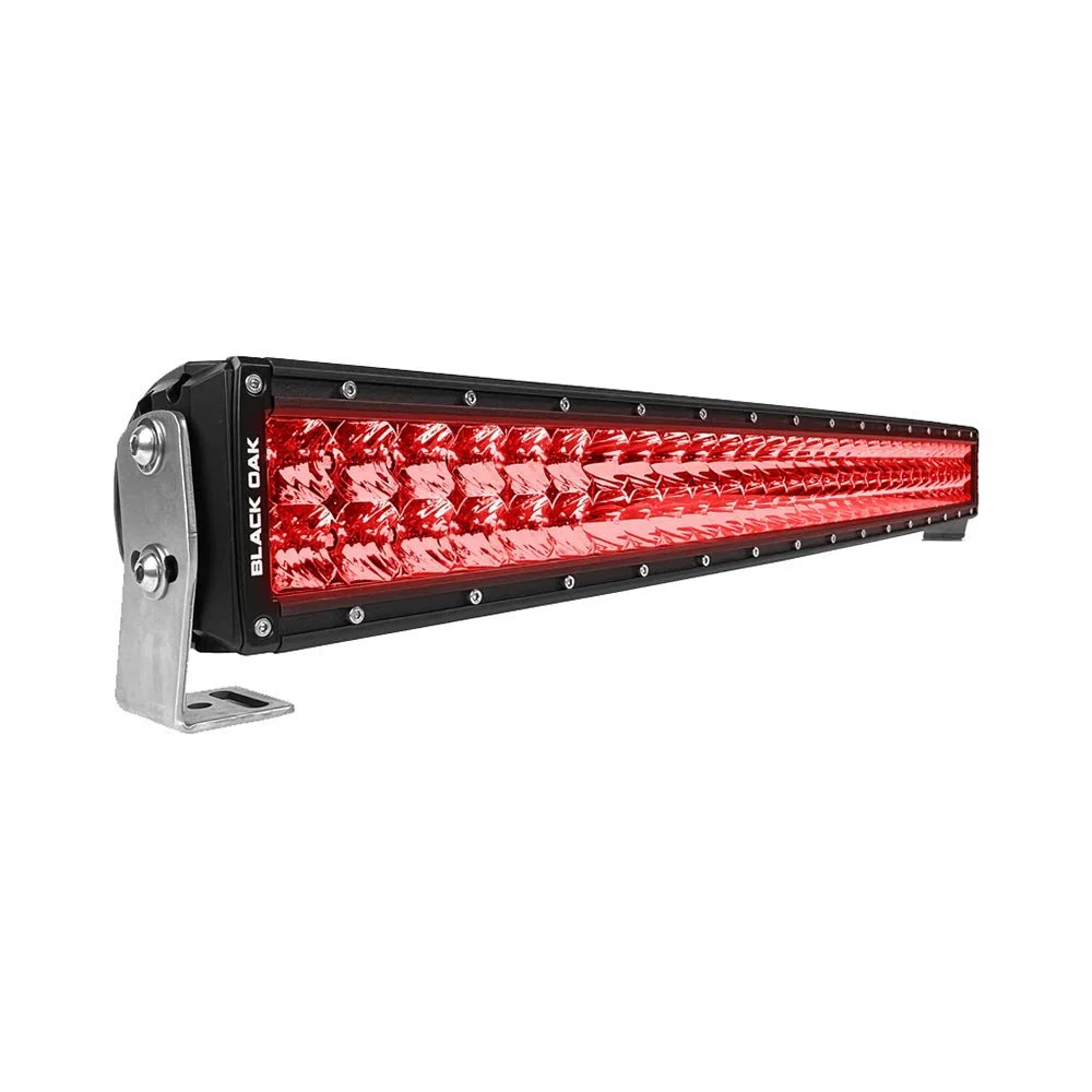 Black Oak LED Black Oak 30" Curved Double Row Red LED Predator Hunting Light Bar - Combo Optics - Black Housi – Marine Boat Replacement Part
