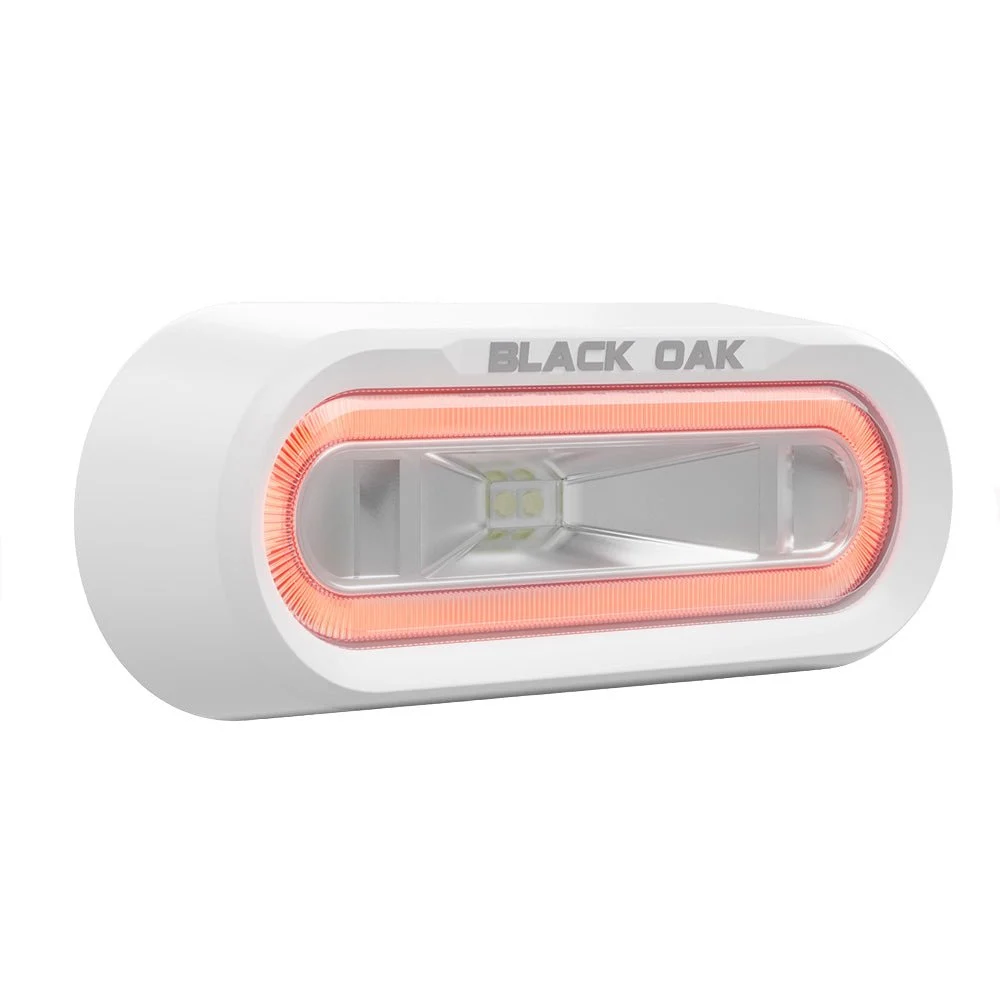 Black Oak LED Black Oak Low Pro™ Off Road Spreader Light - Bracket Mount - White Housing - Red LED – Marine Electrical Replacement Part