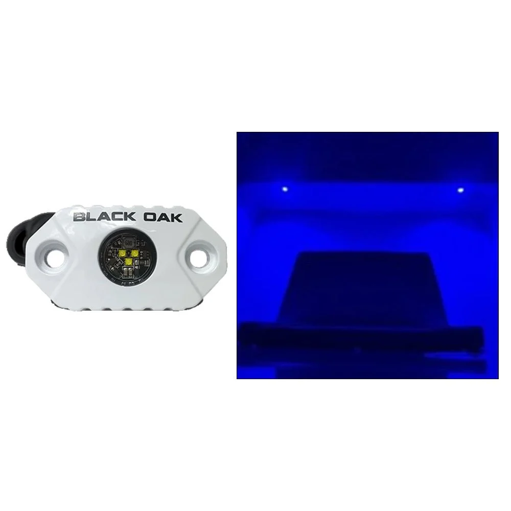 Black Oak LED Black Oak Rock Accent Light - Blue LEDs - White Housing – Marine Boat Replacement Part