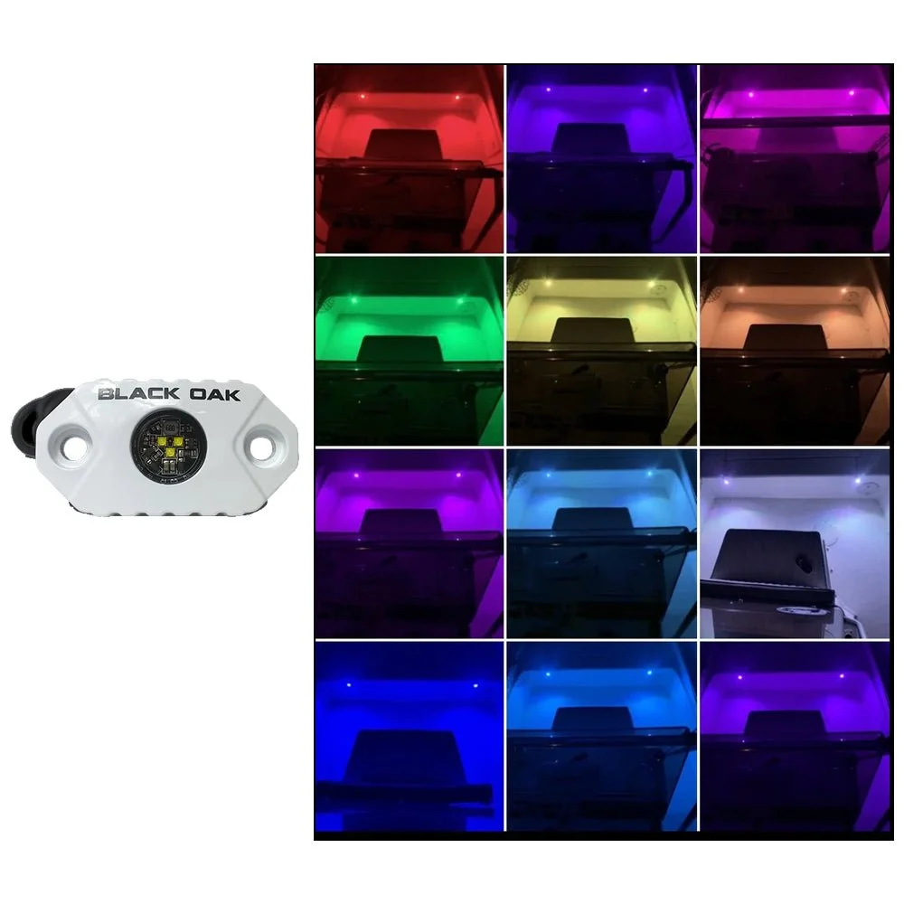 Black Oak LED Black Oak Rock Accent Light - RGB - White Housing – Marine Boat Replacement Part