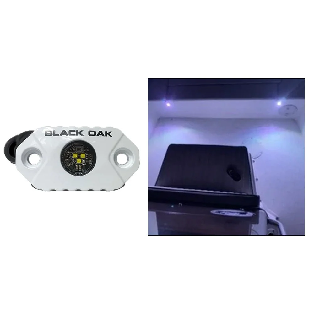 Black Oak LED Black Oak Rock Accent Light - White LEDs - White Housing – Marine Boat Replacement Part