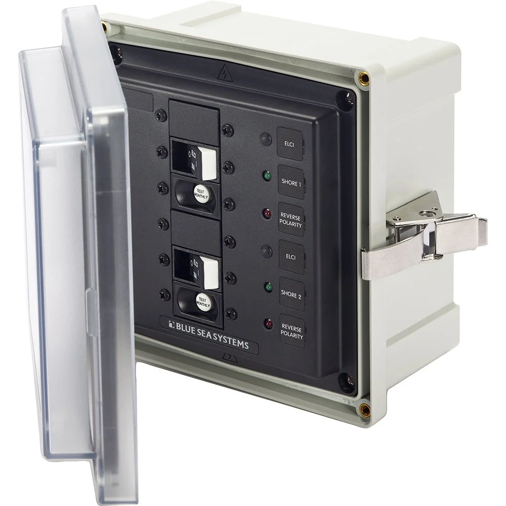 Blue Sea Systems 3117 - SMS Panel Enclosure w/2 ELCI (30A) - 120V AC – Marine Boat Replacement Part