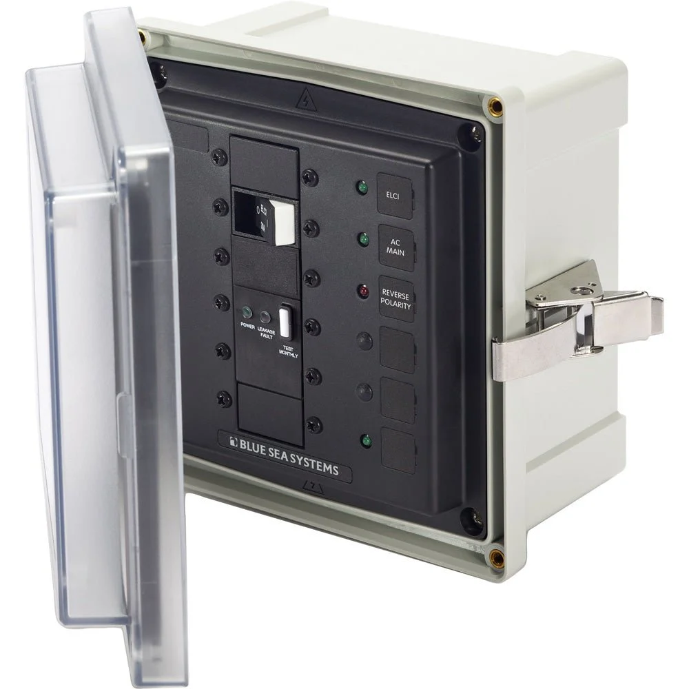 Blue Sea Systems 3119 SMS Surface Mount System Panel Enclosure - 120/240V AC / 50A ELCI Main - 1 Blank Circuit P – Marine Boat Replacement Part