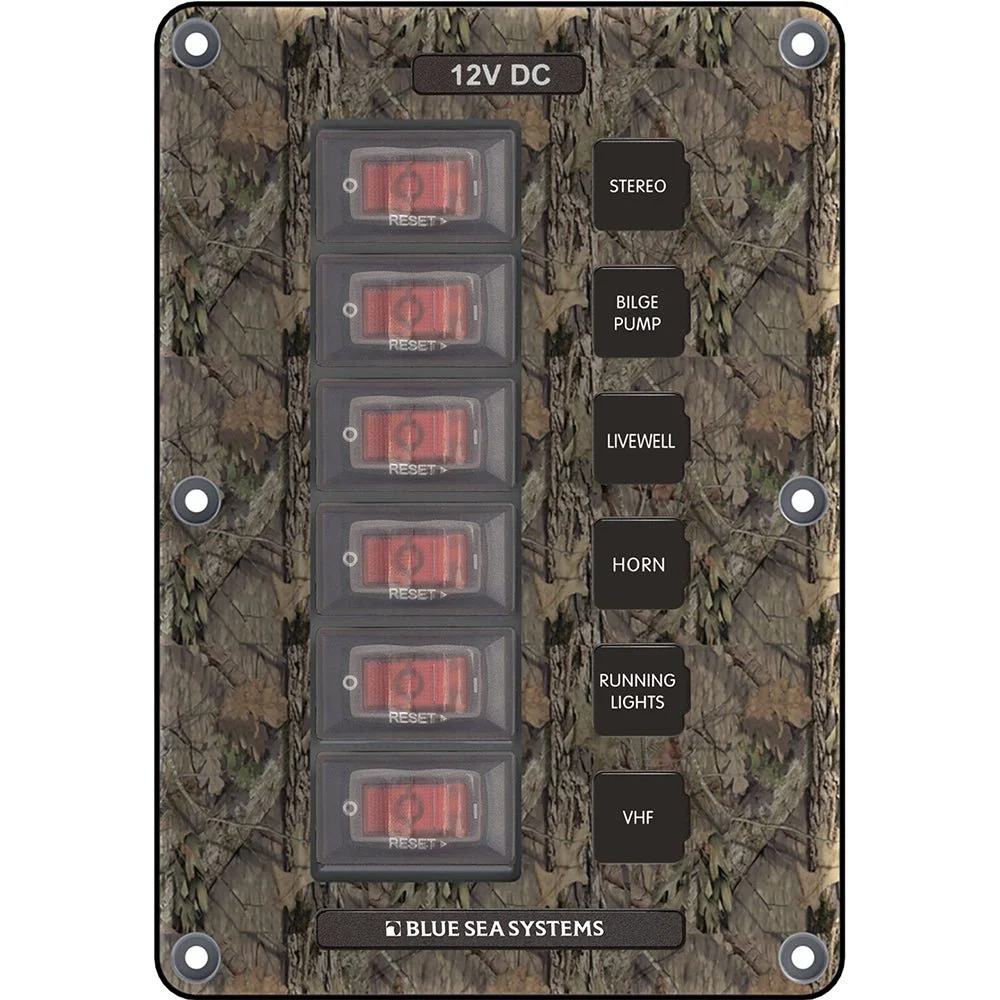 Blue Sea Systems 4325 Circuit Breaker Switch Panel 6 Position - Camo – Marine Boat Replacement Part