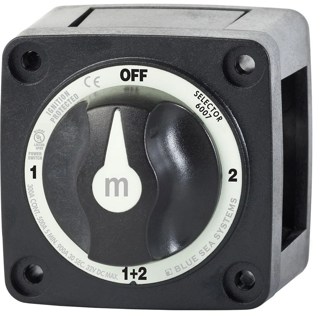 Blue Sea Systems 6007200 Battery Switch Mini - 4 Position - Black – Marine Boat Replacement Part