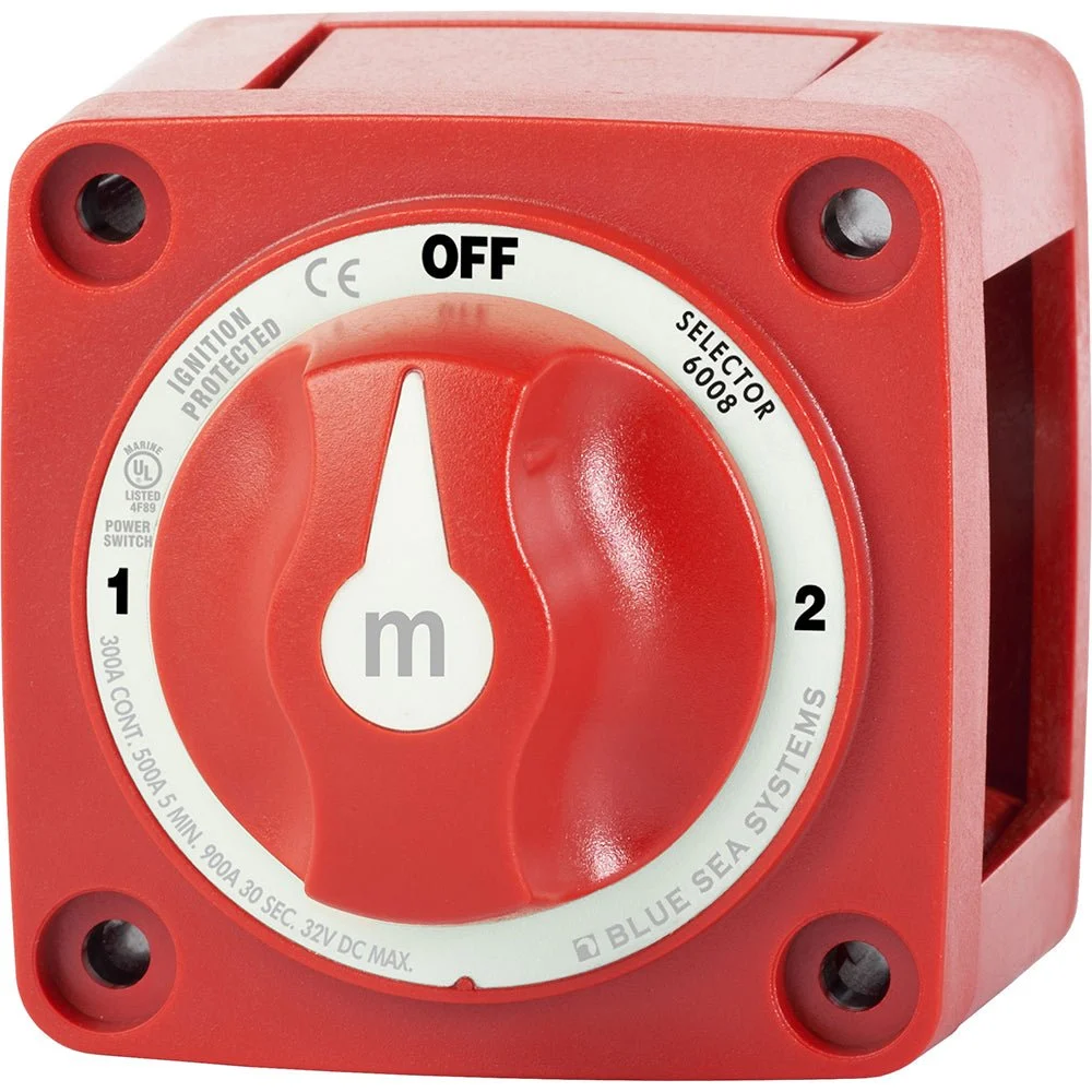 Blue Sea Systems 6008 M-Series Battery Switch 3 Position - Red – Marine Boat Replacement Part