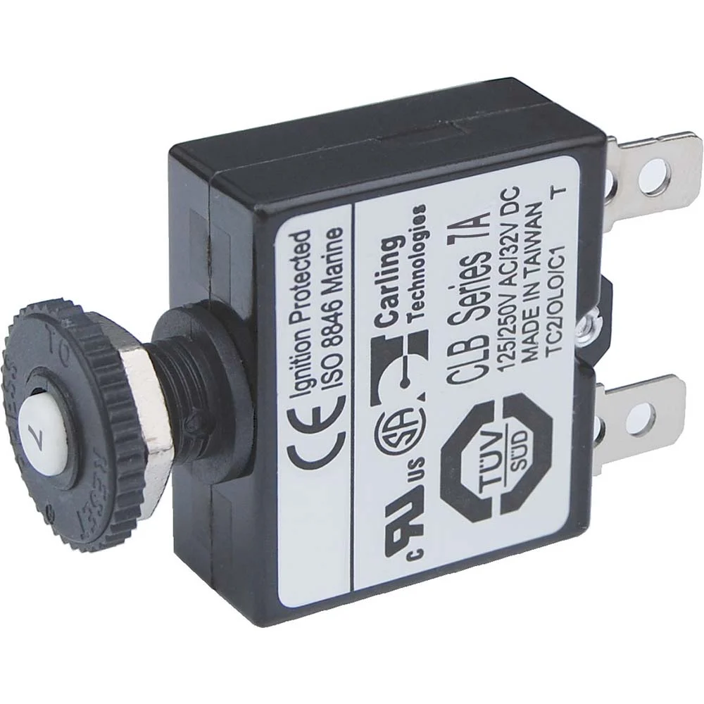 Blue Sea Systems 7053 7A Push Button Thermal with Quick Connect Terminals – Marine Boat Replacement Part