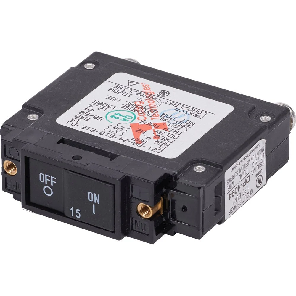 Blue Sea Systems 7456 UL-489 Circuit Breaker - 15A Flat Rocker – Marine Boat Replacement Part