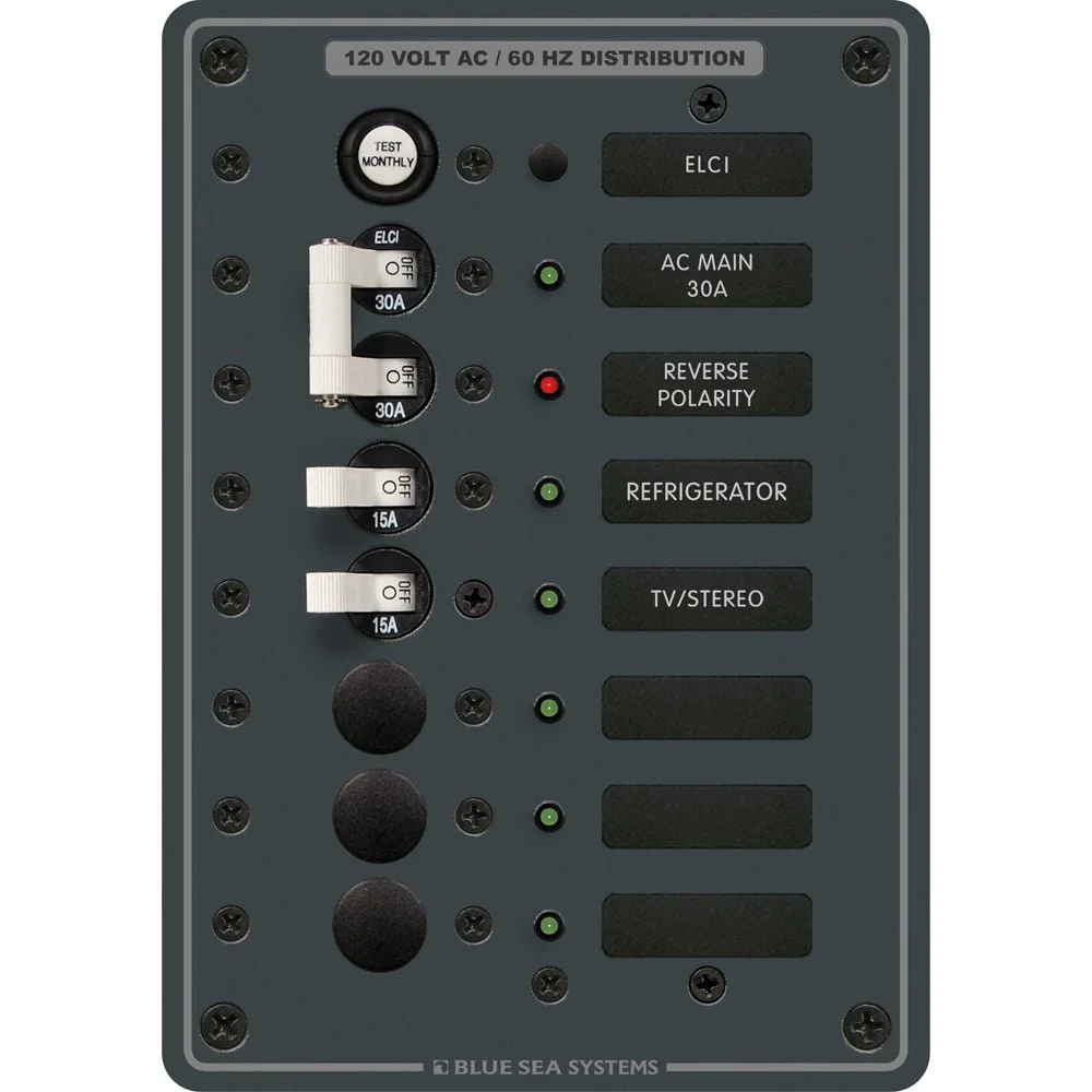 Blue Sea Systems 8101 ELCI GFCI Panel AC 5 Position – Marine Electrical Replacement Part