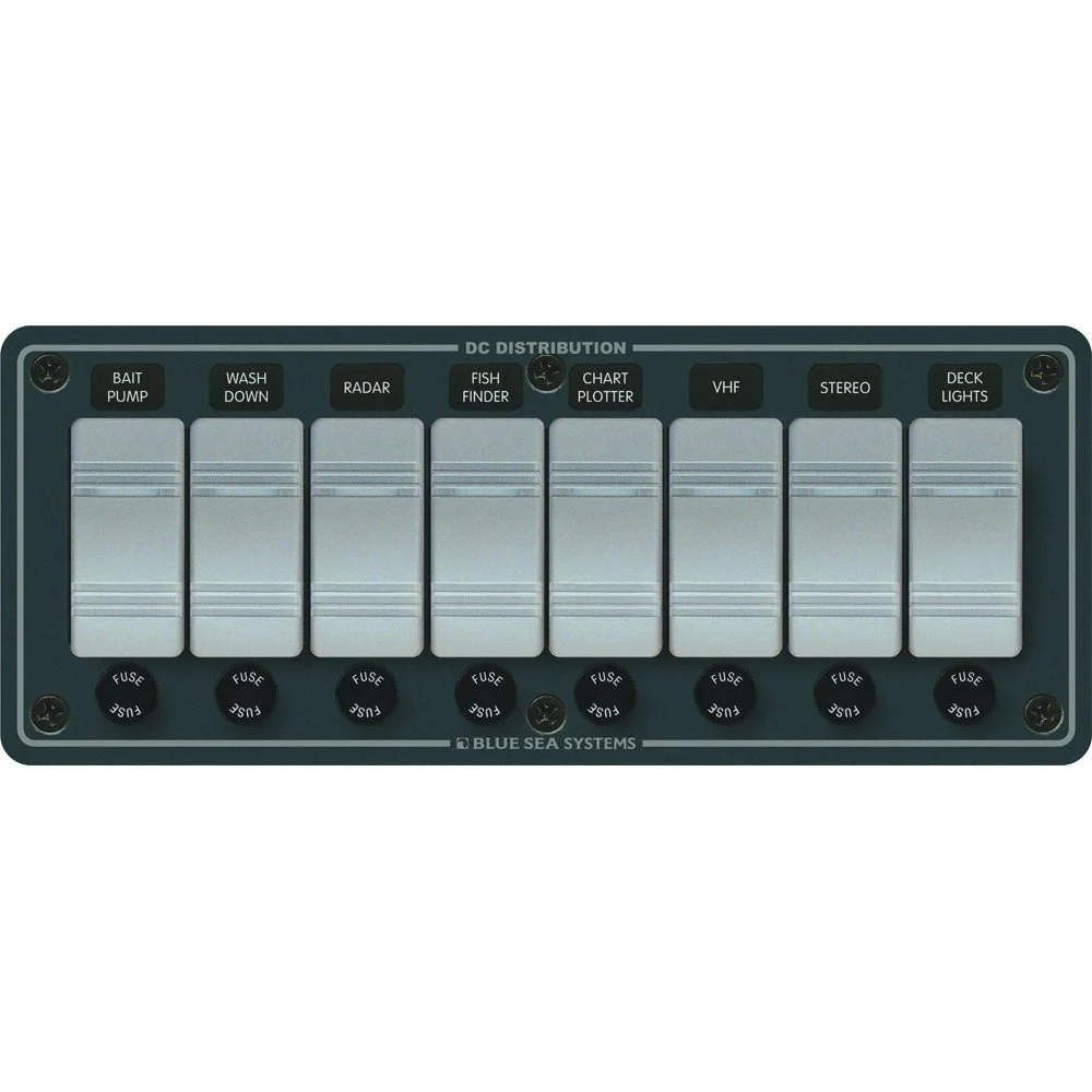 Blue Sea Systems 8261 Waterproof Panel 8 Position - Slate Grey – Marine Boat Replacement Part